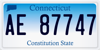 CT license plate AE87747