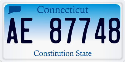 CT license plate AE87748