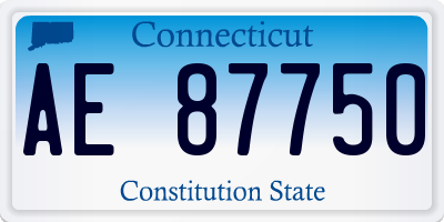 CT license plate AE87750