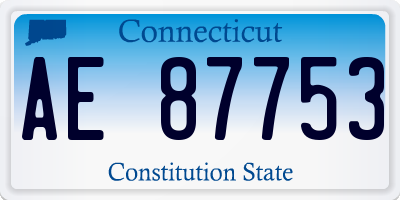 CT license plate AE87753