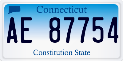 CT license plate AE87754