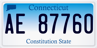 CT license plate AE87760