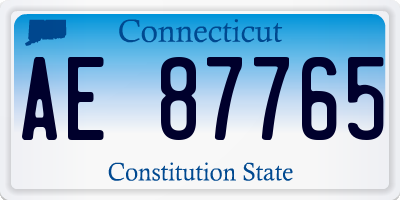 CT license plate AE87765