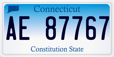 CT license plate AE87767