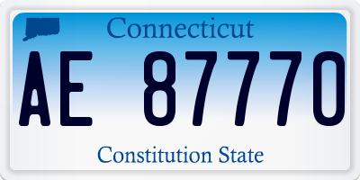 CT license plate AE87770