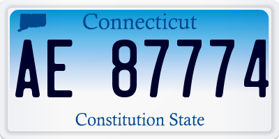 CT license plate AE87774