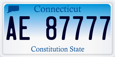 CT license plate AE87777