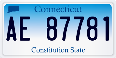 CT license plate AE87781