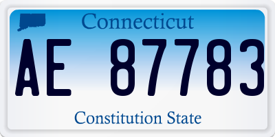 CT license plate AE87783