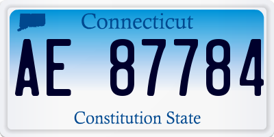 CT license plate AE87784