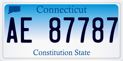 CT license plate AE87787