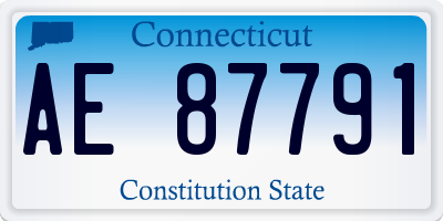 CT license plate AE87791