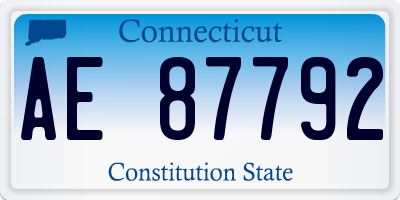 CT license plate AE87792