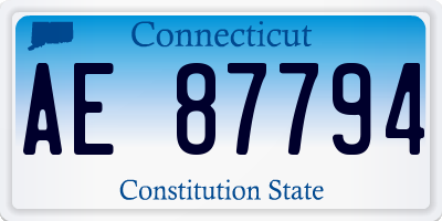 CT license plate AE87794