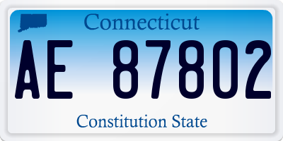 CT license plate AE87802