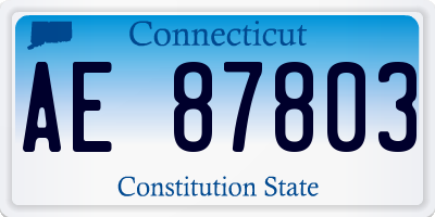 CT license plate AE87803