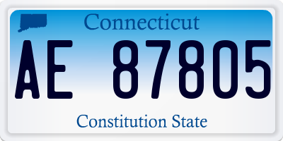 CT license plate AE87805