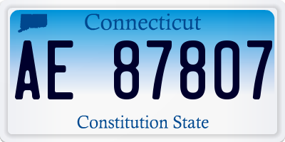 CT license plate AE87807