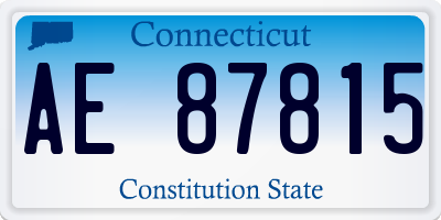 CT license plate AE87815