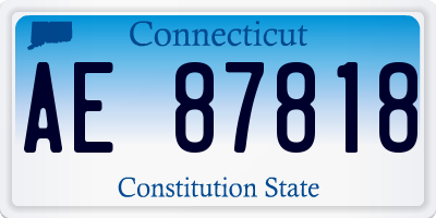 CT license plate AE87818