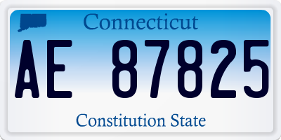 CT license plate AE87825