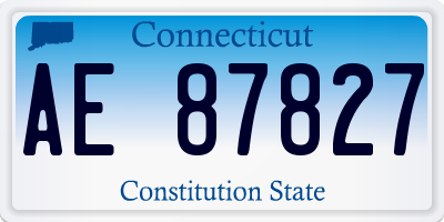 CT license plate AE87827
