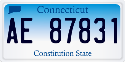 CT license plate AE87831