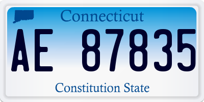 CT license plate AE87835