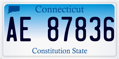 CT license plate AE87836