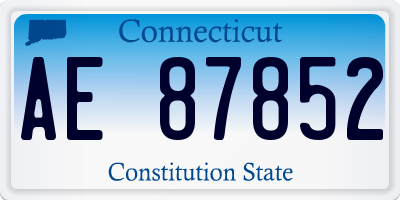 CT license plate AE87852