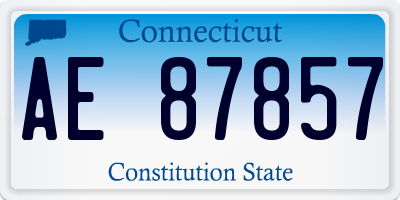 CT license plate AE87857