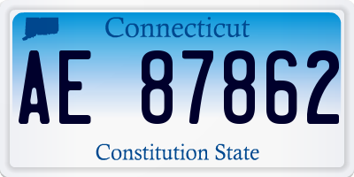 CT license plate AE87862