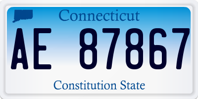CT license plate AE87867