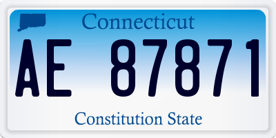 CT license plate AE87871