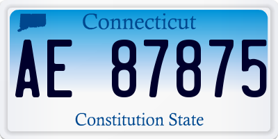 CT license plate AE87875