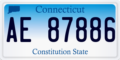 CT license plate AE87886