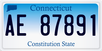CT license plate AE87891
