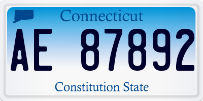 CT license plate AE87892