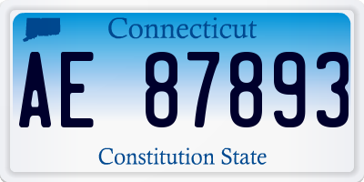 CT license plate AE87893