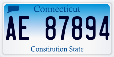 CT license plate AE87894