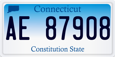 CT license plate AE87908