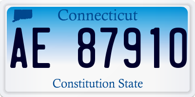 CT license plate AE87910