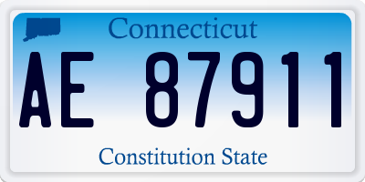 CT license plate AE87911