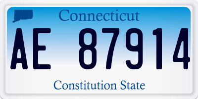 CT license plate AE87914