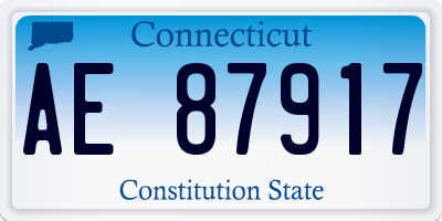 CT license plate AE87917