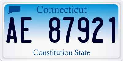 CT license plate AE87921