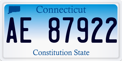 CT license plate AE87922