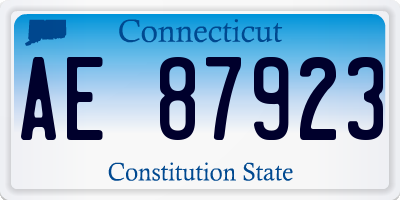 CT license plate AE87923