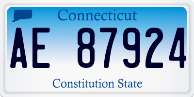 CT license plate AE87924