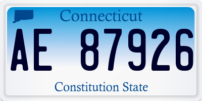 CT license plate AE87926